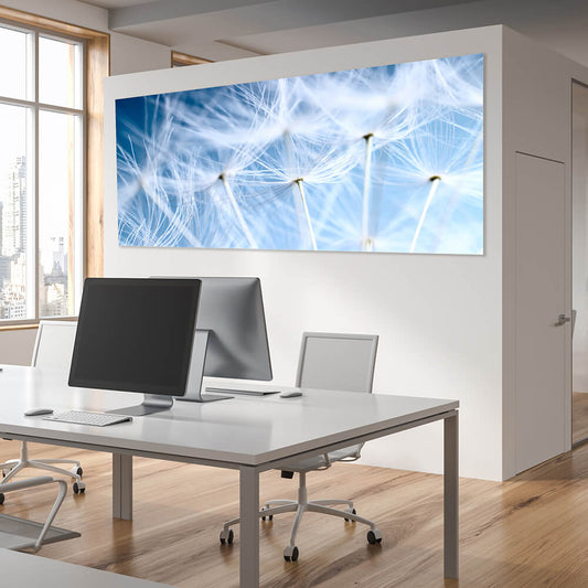 Akustikbild "Blue Dandelion" im modernen Büro