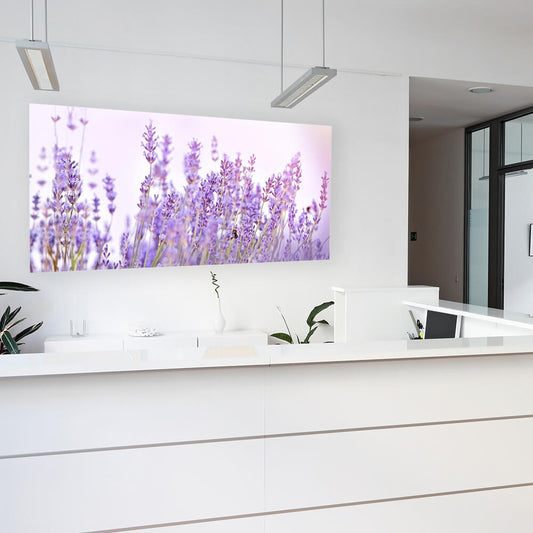 Akustikbild in einer Praxis. Bild an der wand beim Empfang. Praxisdekoration- Kunst für Arztpraxen