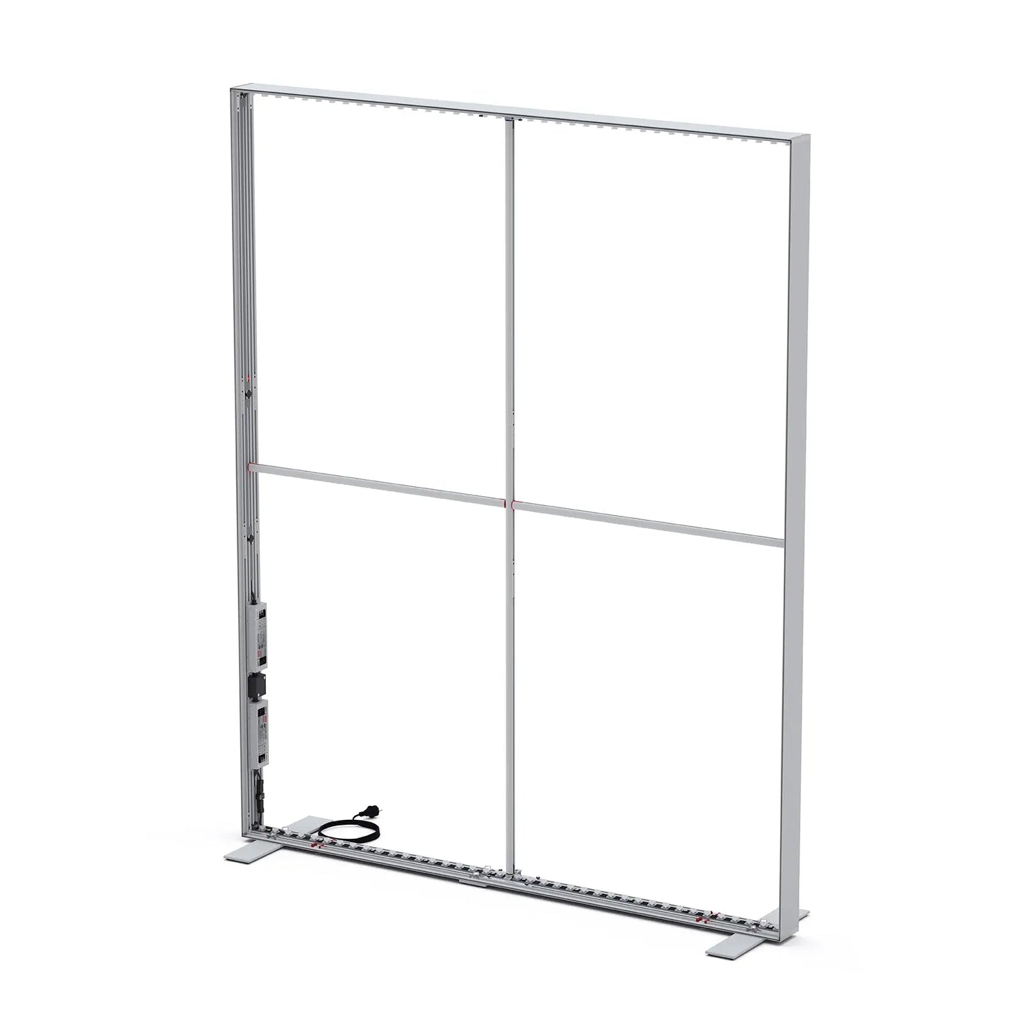 Aluminiumrahmen der modularen LED Lichtwand BIG LED UP ohne Stoffbanner.
