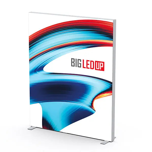 Modulare LED Lichtwand BIG LED UP mit hochwertigem Stoffbanner.