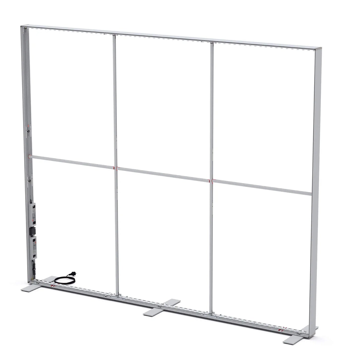 Aluminiumrahmen der modularen LED Lichtwand BIG LED UP ohne Stoffbanner .