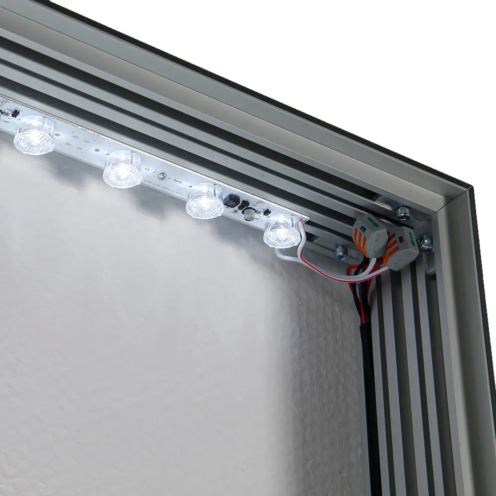 Textilspannrahmen beleuchtet 100 mm - Stehend Silber Primex