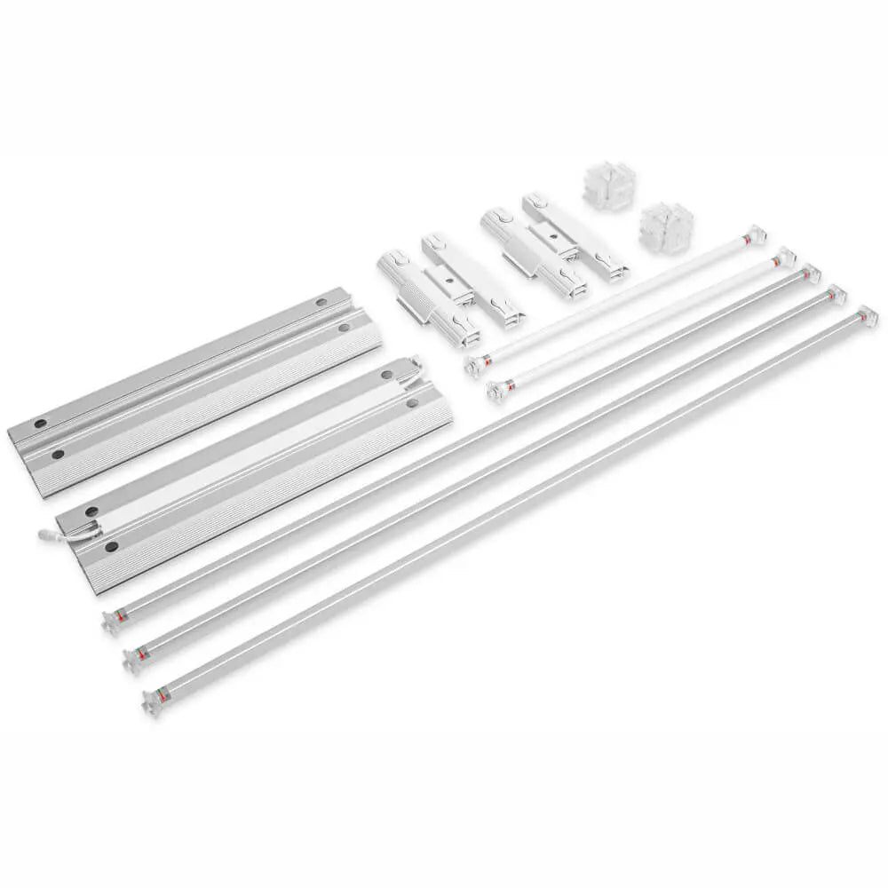 Einzelteile der XL Erweiterung des Messesystems Lightbox Pro 2go