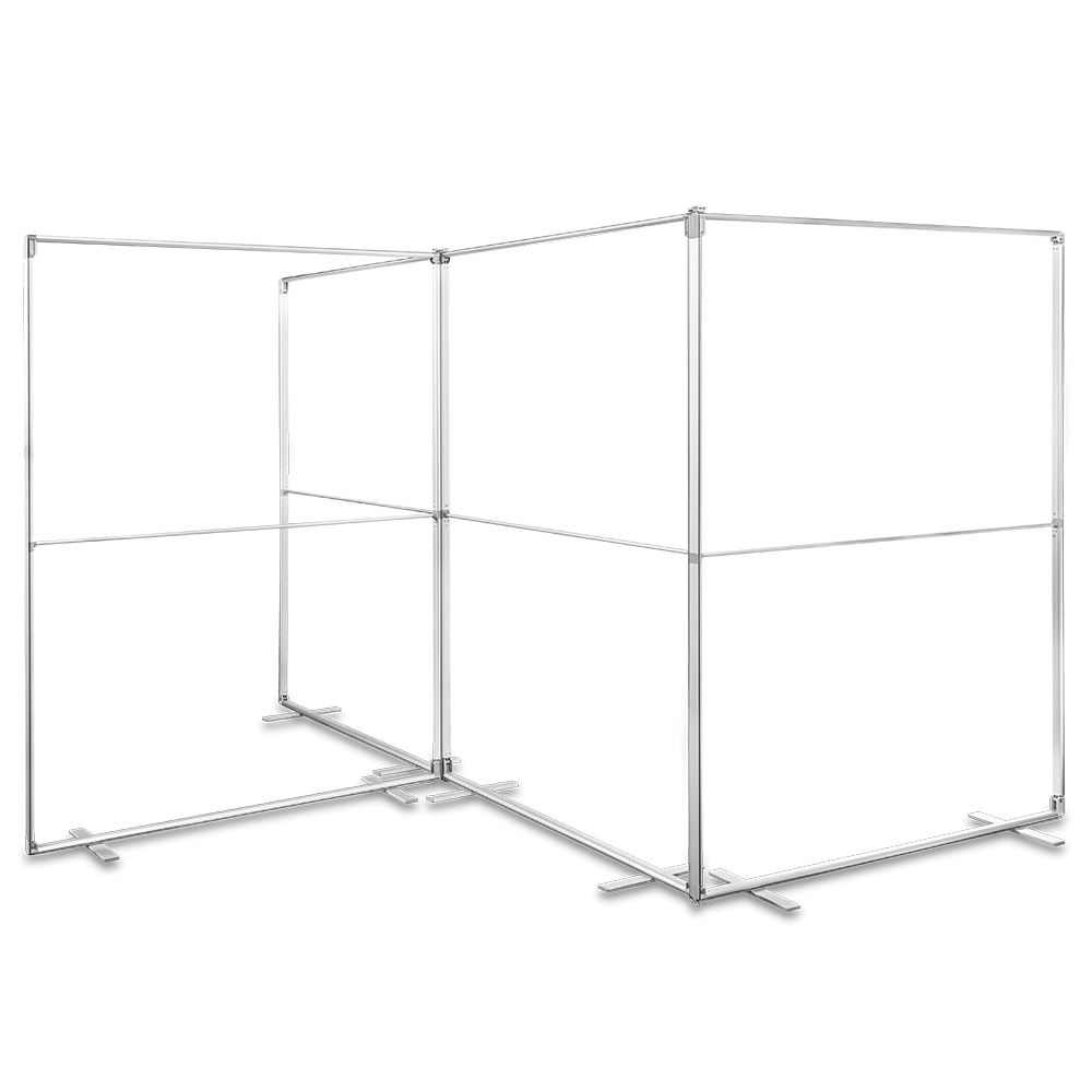 4 Rahmen des Messesystems Expo Flex 2go verbunden mit Steckverbindungen ohne Textilbespannung