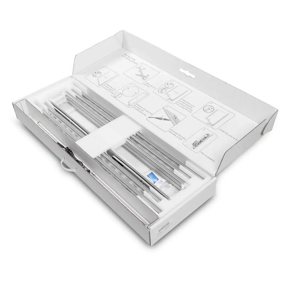 Transportkarton der beleuchteten Messestele Lightbox Flex 2go