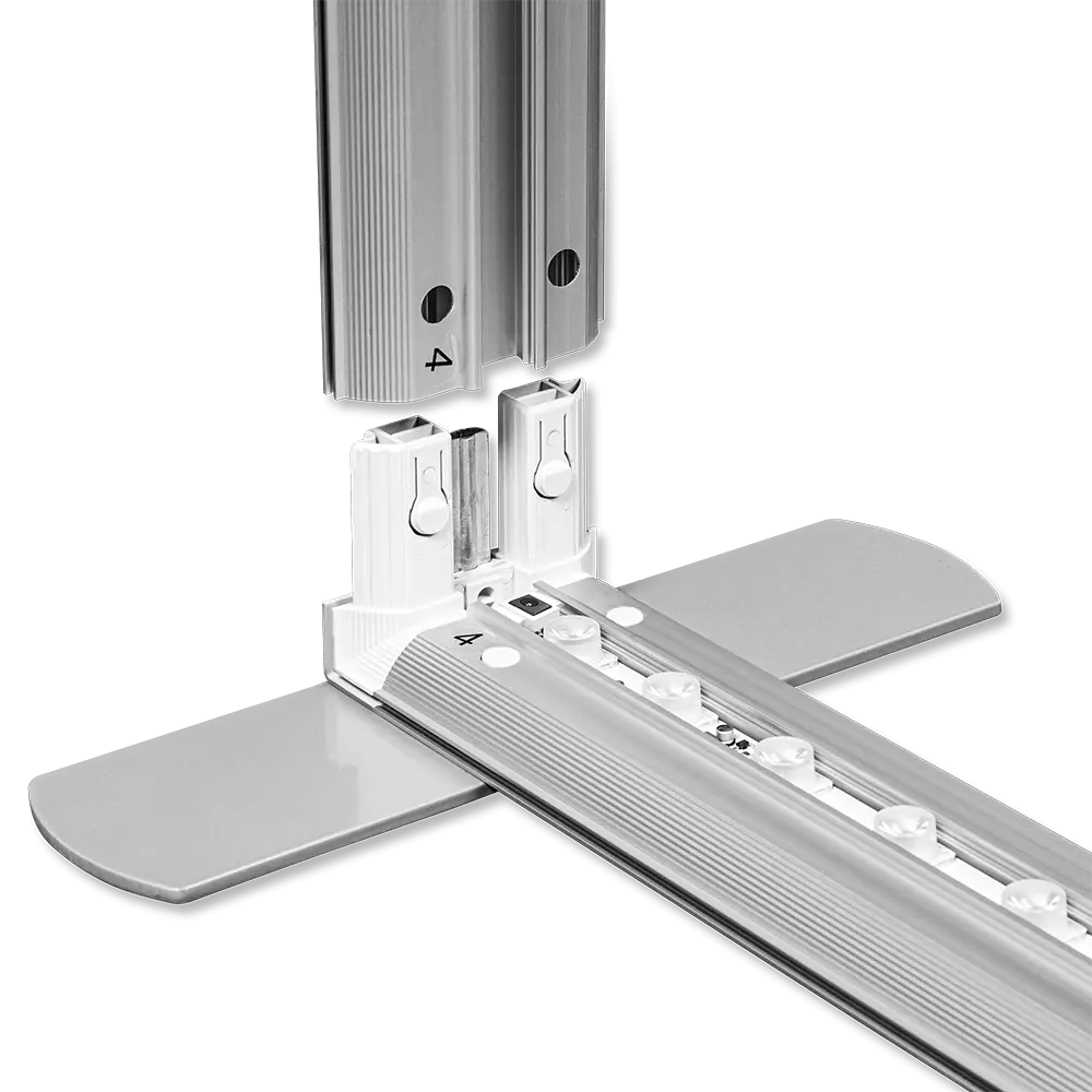 Detailansicht der Steckverbindung des Messesystems Lightbox Pro 2go ohne Stoffbespannung