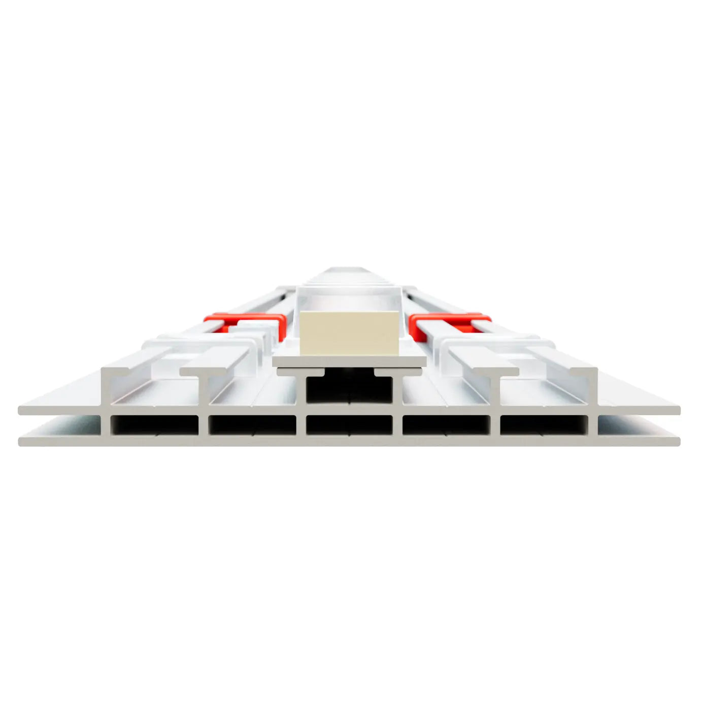 Querschnitt eines stabilen Aluminiumprofils der modularen LED Lichtwand BIG LED UP.