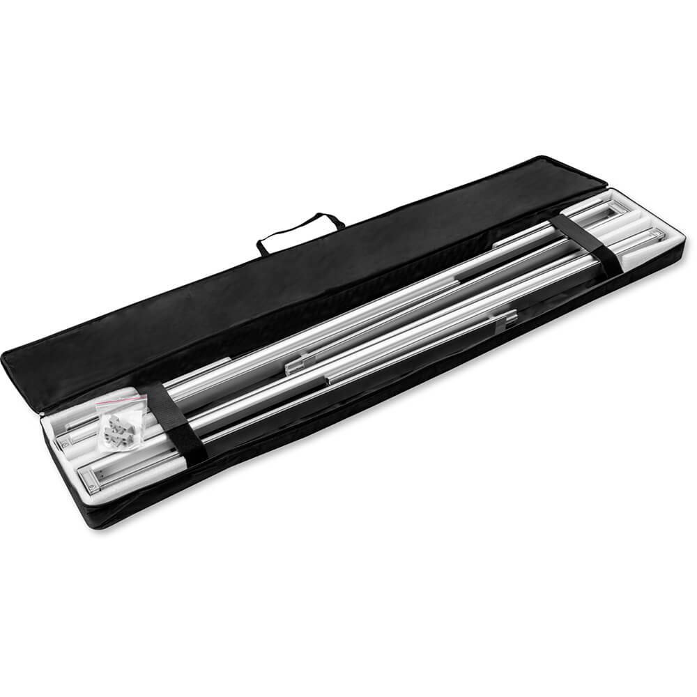 Geöffnete Transporttasche der unbeleuchteten Messewand Expo Flex 2go