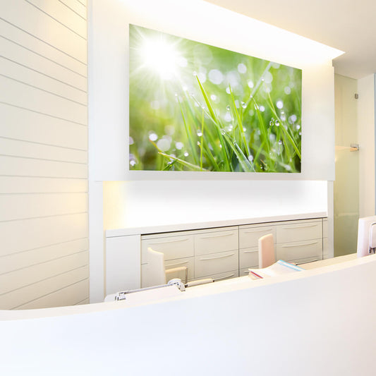 Akustikbild zur Dekoration von einer Praxis. Schallschutz für Praxen