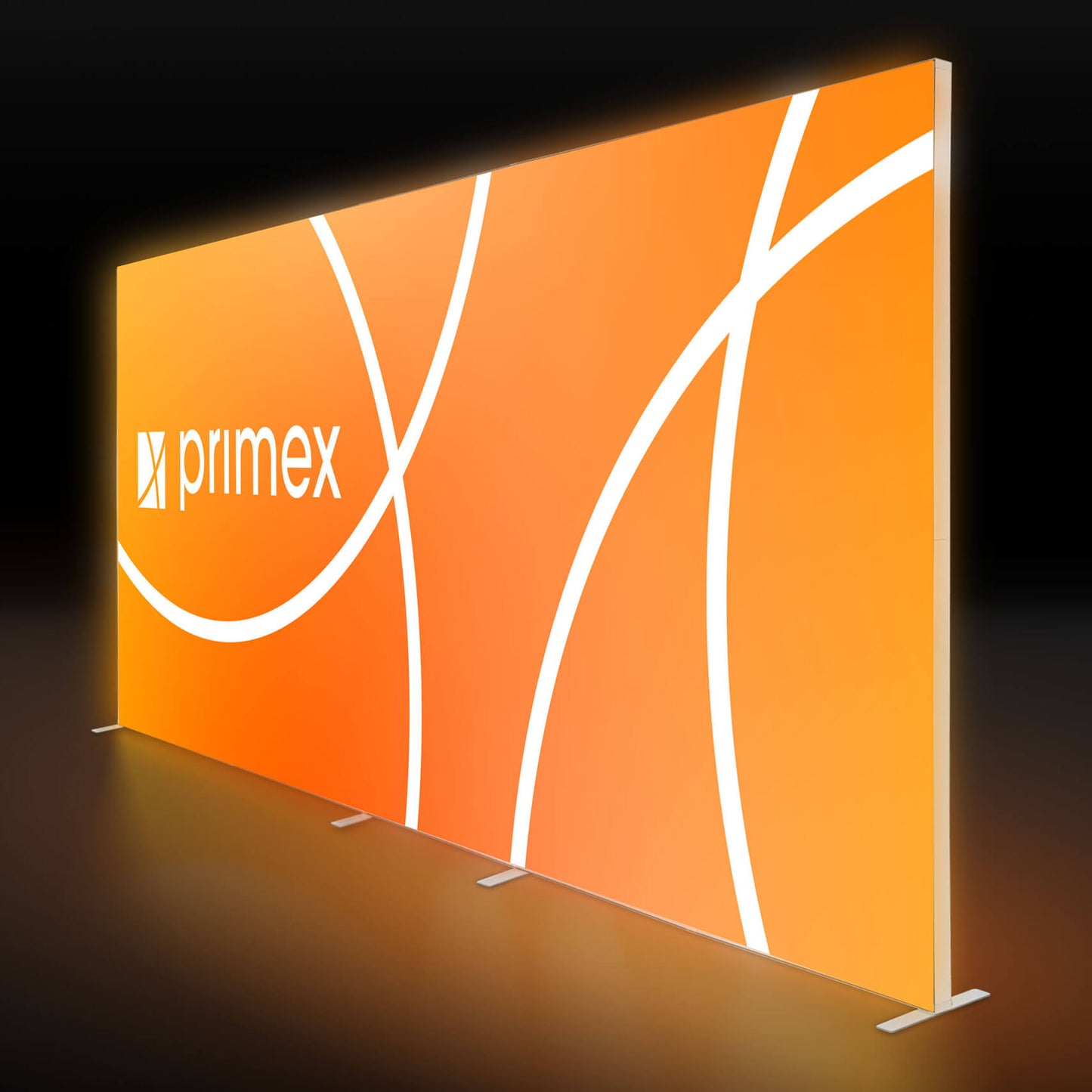 LED Messewand Lightbox Backlight Wall 2go mit leuchtendem Textildruck und freistehendem Aluminiumrahmen