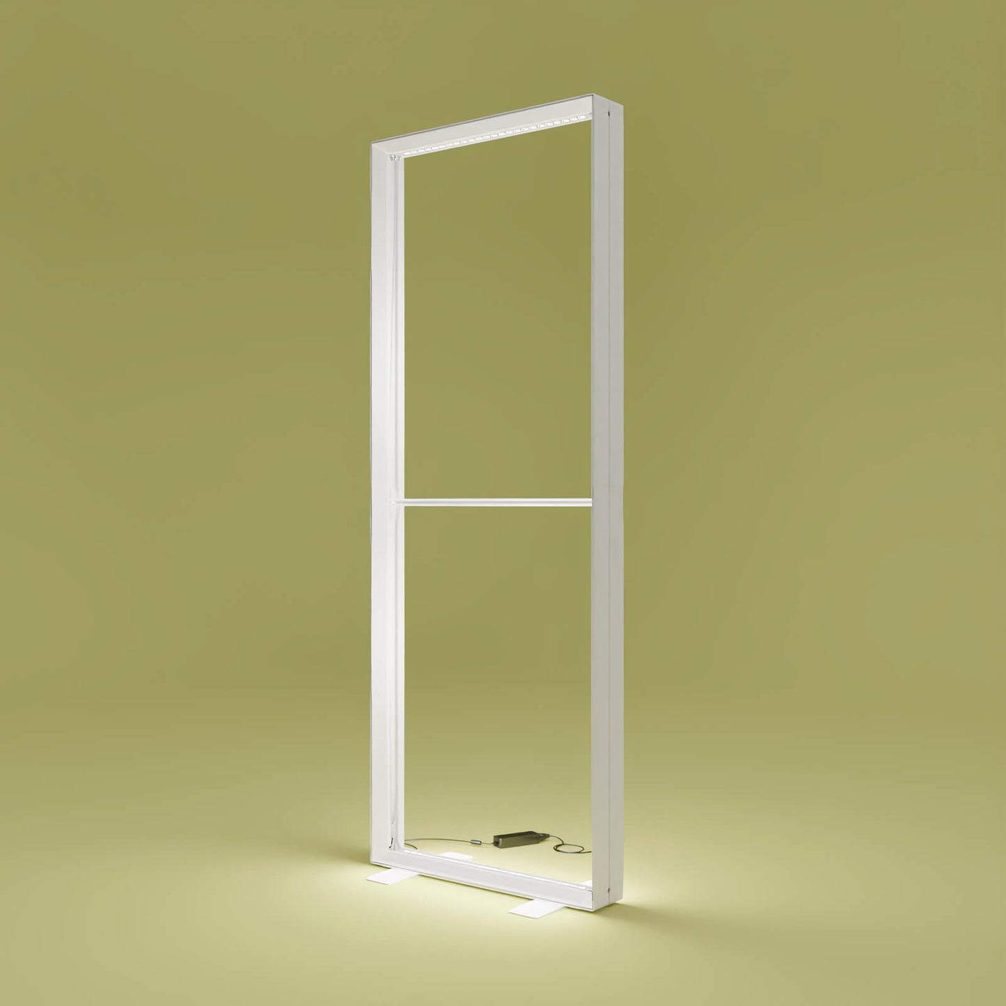 Produktbild des beleuchteten PIXLIP GO Rahmens ohne eingespanntem Textildruck .