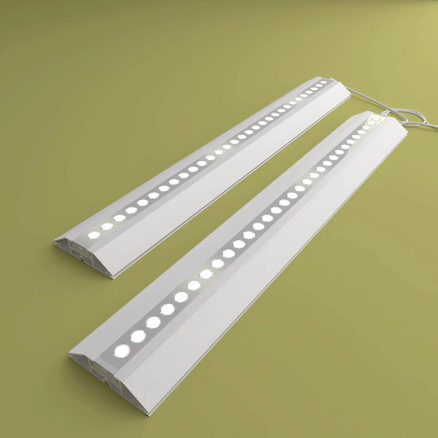 Detailansicht der PIXLIP GO LED Messewand – energieeffiziente LED-Leuchten für gleichmäßige Ausleuchtung.