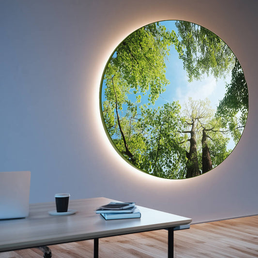 Runder LED-Spannrahmen im 55 mm Profil - Flächenlicht