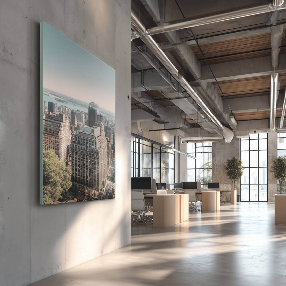 Mehrere SILMEA Core Akustikbilder als skalierbares Akustiksystem für große Büroflächen und Objektbereiche