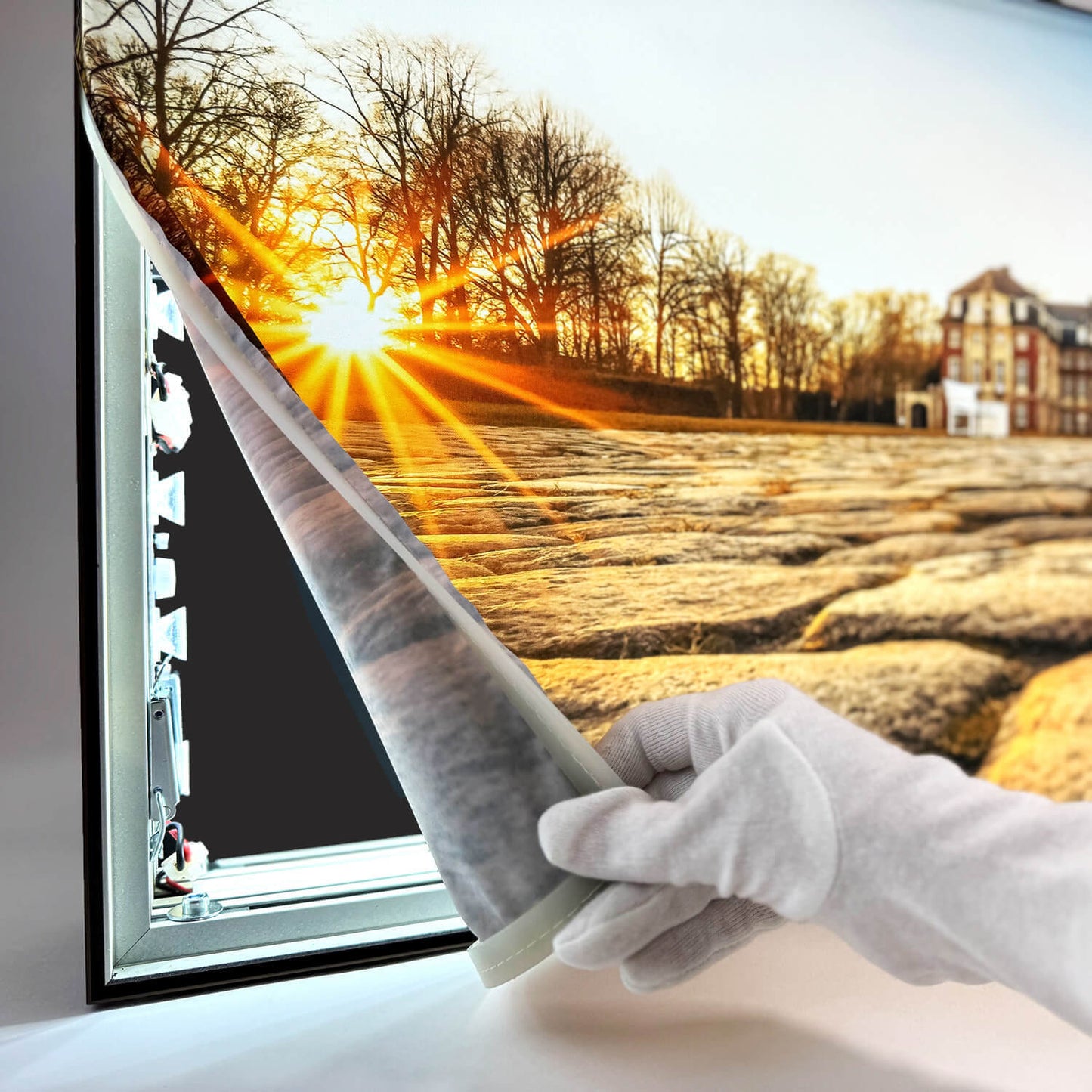 Textildruck Indoor Premium Blockout, grau, unbeleuchtet - max. 2,5 m