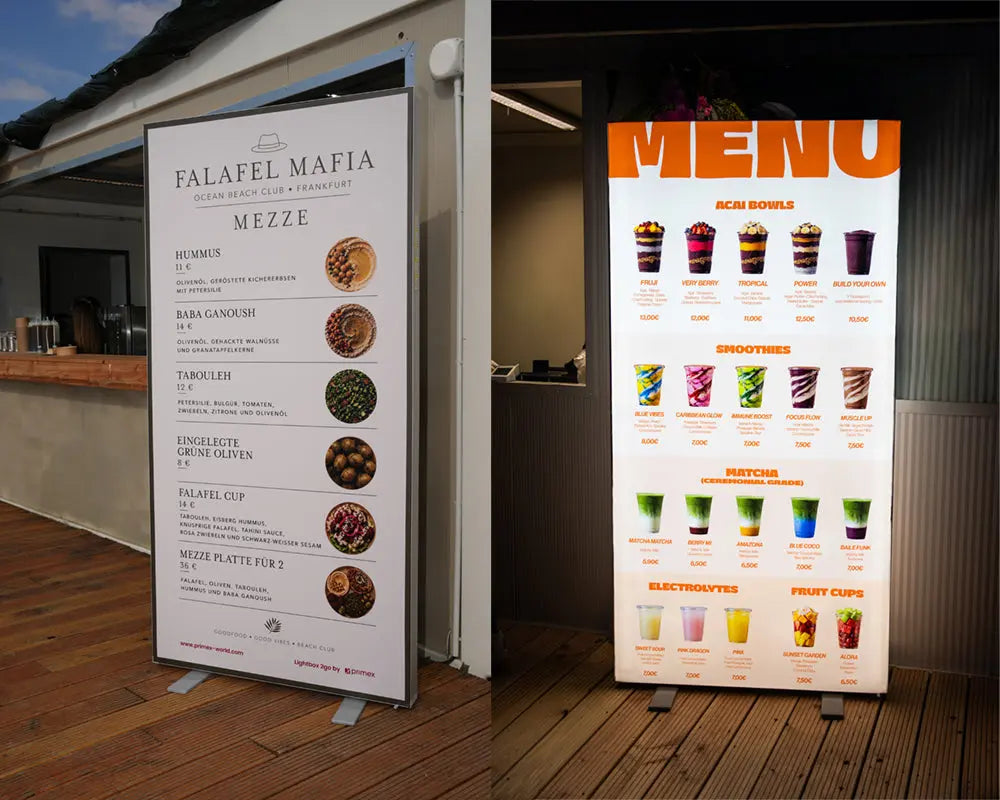 Messewand Lightbox Flex 2go als beleuchteter Werbeaufsteller bei Event