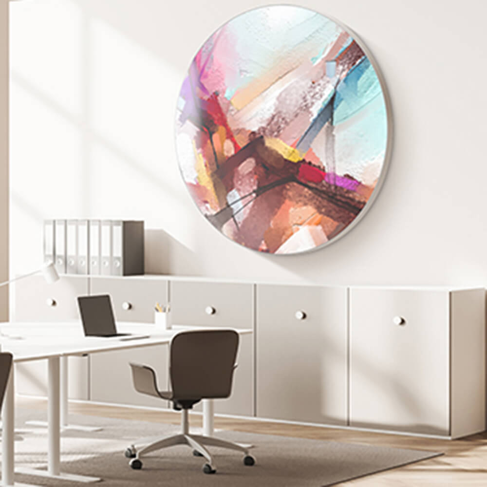 Cadre de tension textile rond de 55 mm pour fixation murale