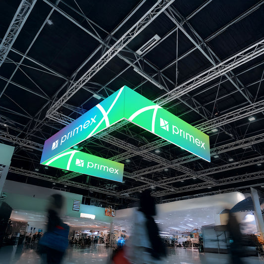 LED-Messe-Deckenhänger "U-Form" - beleuchtet
