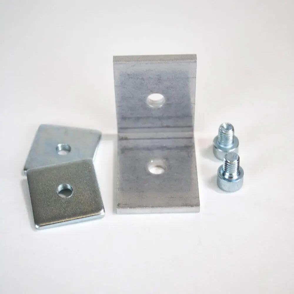 Eckverbinder für 55 mm Textilspannrahmen zur stabilen Verbindung von Aluminiumprofilen für langlebige Spannrahmen.