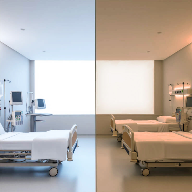 Textile stretching frame illuminated 100 mm - wall mounting silver