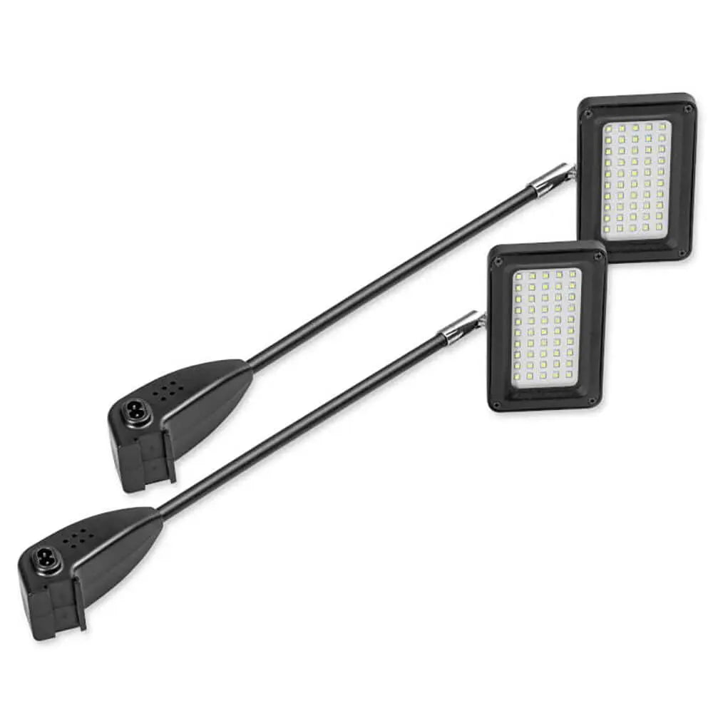 2 LED Lampen zusätzlich zu der unbeleuchteten Messewand Expo Flex 2go 