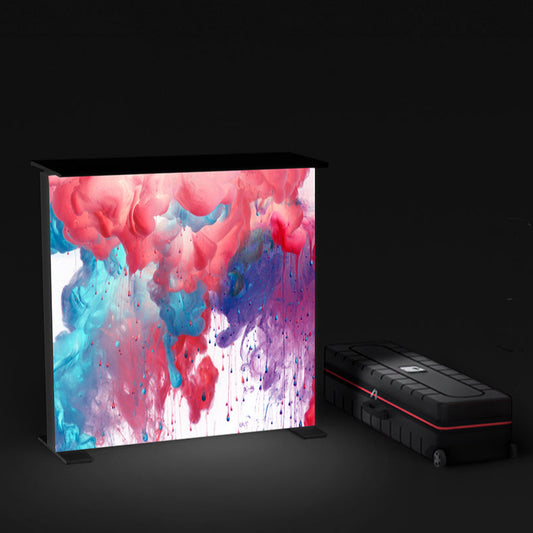 Mobile LED-Messetheke LEDUP mit ABS Transportkoffer