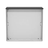 Frontalansicht der LED-Messetheke Lightbox Flex mit Regal