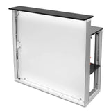Vorderansicht der LED-Messetheke Lightbox Flex ohne Stoffbanner