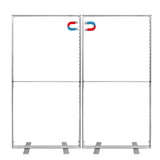 Magnetische Verbindung der  beleuchteten Messestele Lightbox Flex 2go ohne Stoffbespannung