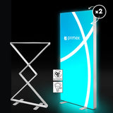 LED Messewand Lightbox Fold 2Go mit faltbarem Aluminiumrahmen und hinterleuchtetem Stoffbanner für mobile Präsentationen
