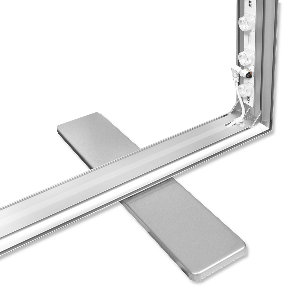 Fuß und LEDs der Messestele Lightbox Flex 2go