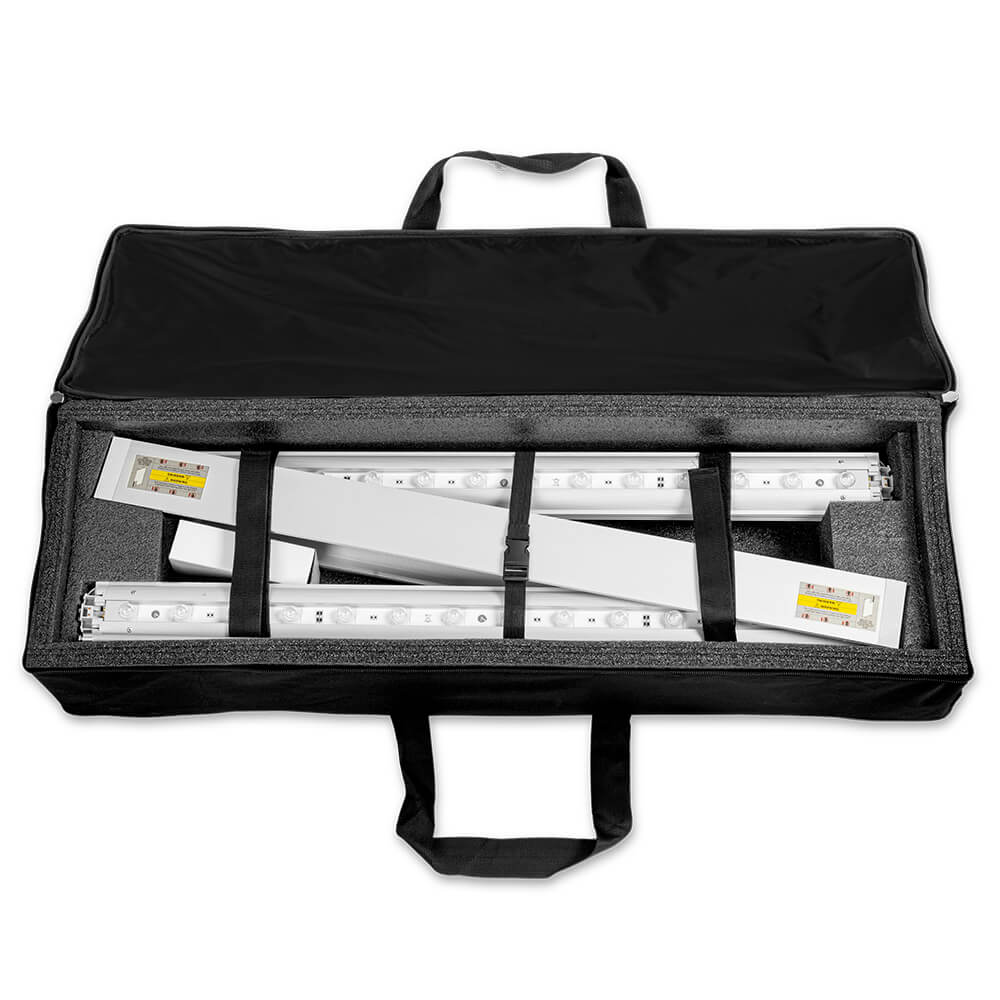 Geöffnete Transporttasche der Lightbox Fold 2go 