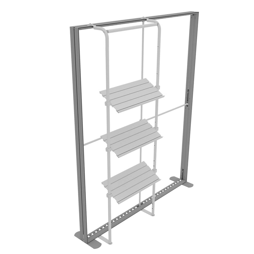 Regalsystem des Messesystems Lightbox Pro 2go