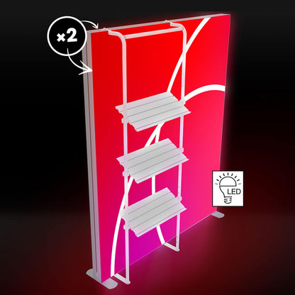 Regalsystem des Messesystems Lightbox Pro 2go