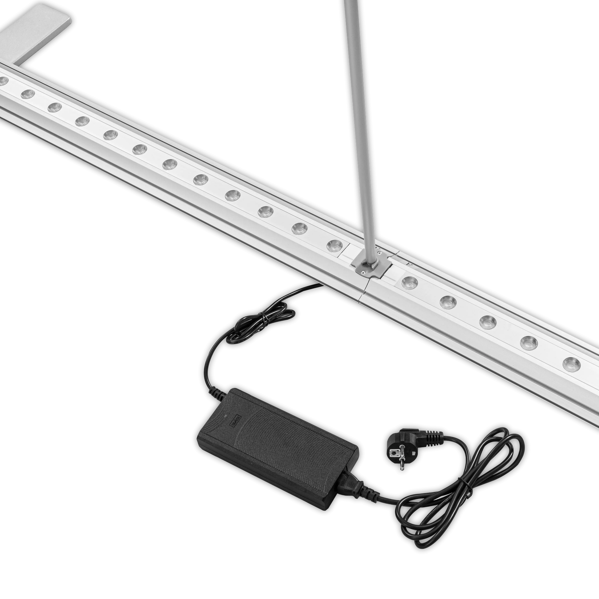 Beleuchtete Messewand Lightbox Wall 2go mit im Rahmen integrierten LEDs und Netzteil