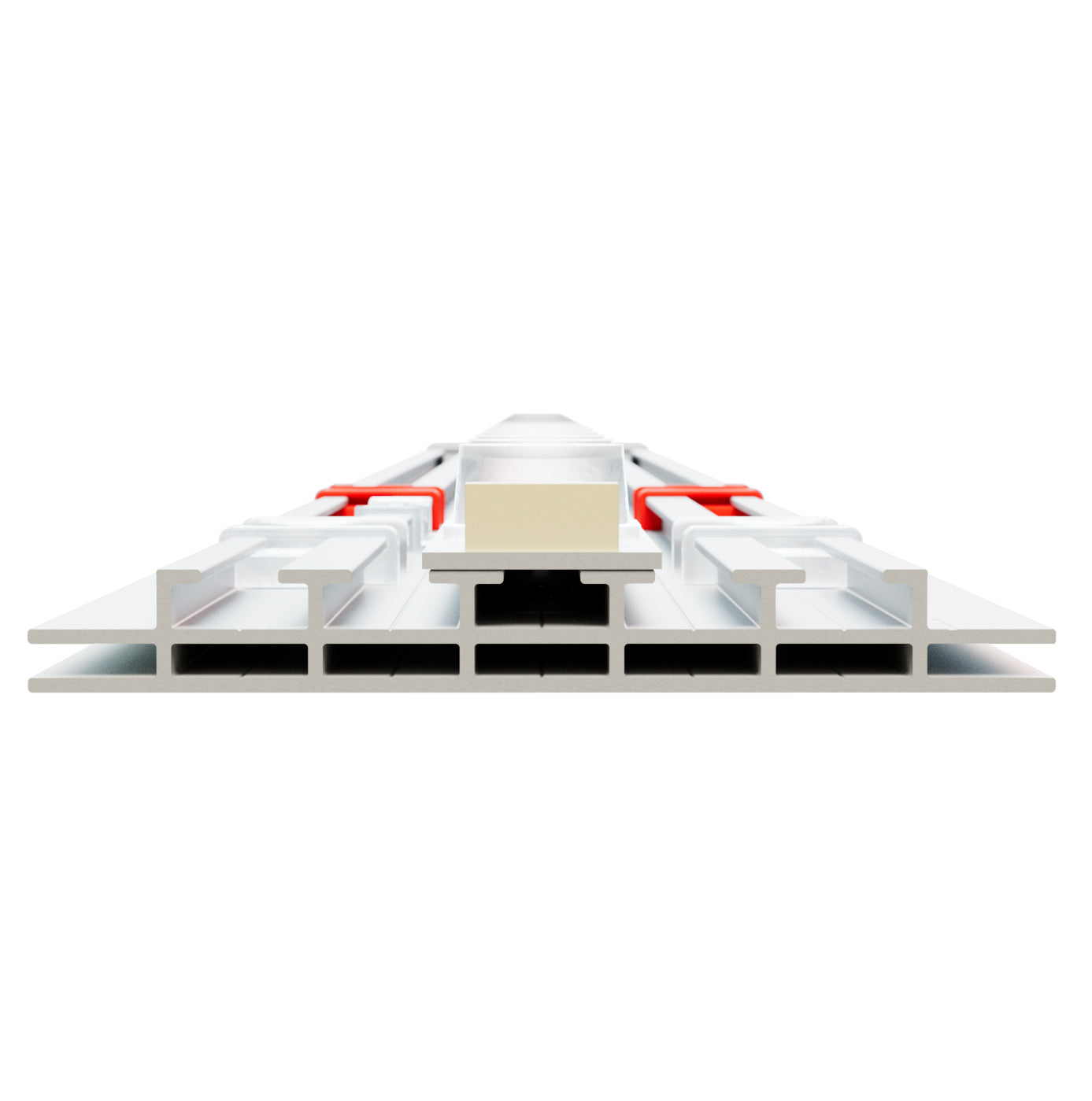 Querschnitt eines stabilen Aluminiumprofils der modularen LED Lichtwand BIG LED UP.