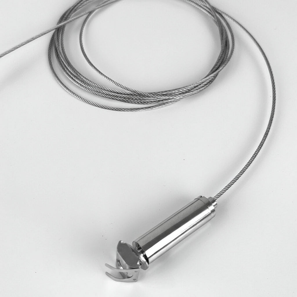 Seilabhaenge Set hoehenverstellbar mit Feder fuer Profil 44mm mit Nut