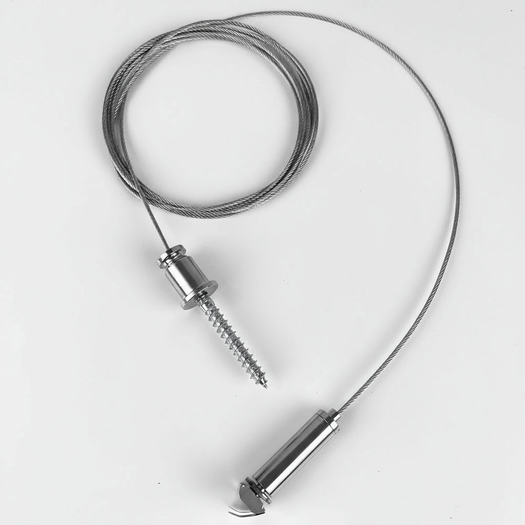 Seilabhaenge Set hoehenverstellbar mit Feder fuer Profil 44mm mit Nut