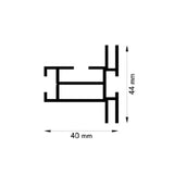 Spannrahmenprofile doppelseitig 44 mm mit Nut Primex