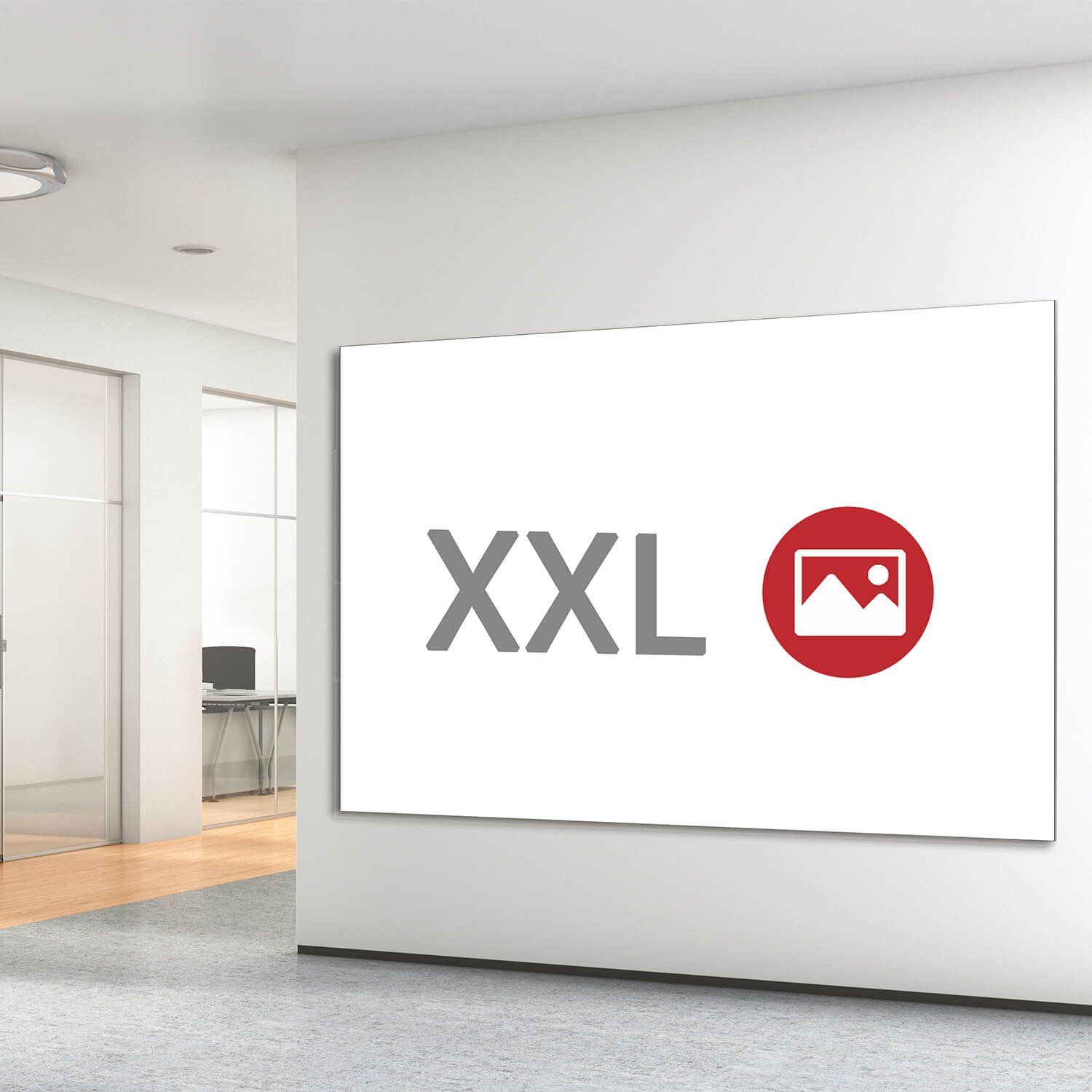 XXL- Akustikbild mit individuellem Motiv im  Bürobereich.