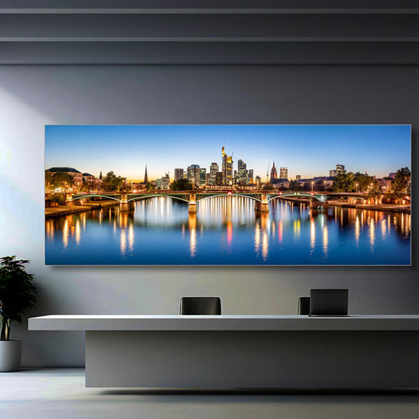 Textile stretching frame illuminated 100 mm - wall mounting silver