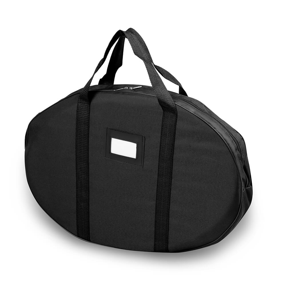 Schwarze Tragetasche für die verstellbare, Messetheke – praktisch zum Transport und Schutz.