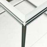 Ecke eines Deckenhängers aus Primex Cube Slim Profilen, ohne Stoffbanner