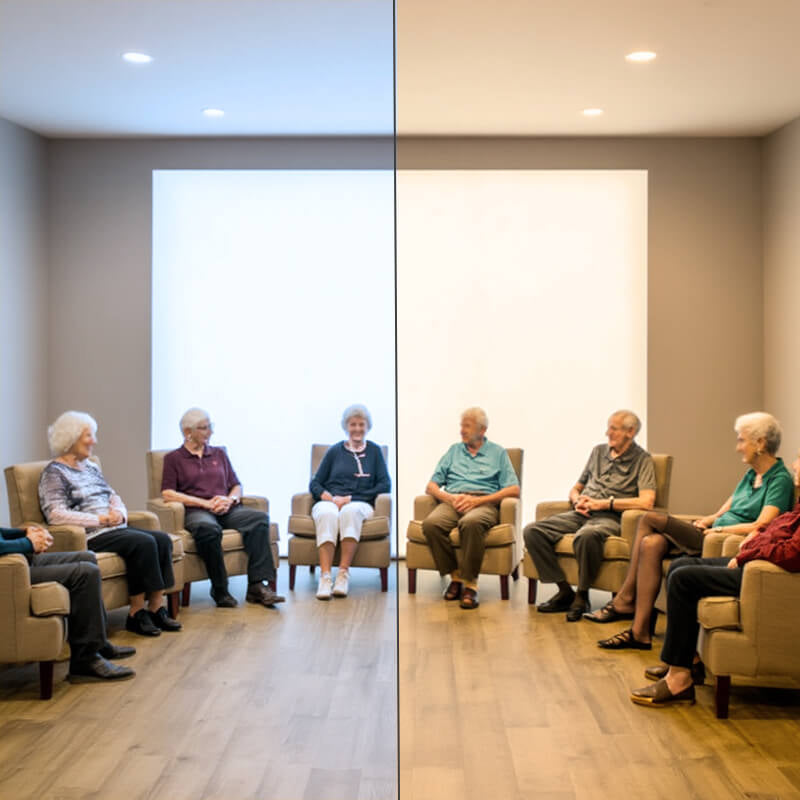 Textile stretching frame illuminated 100 mm - wall mounting silver