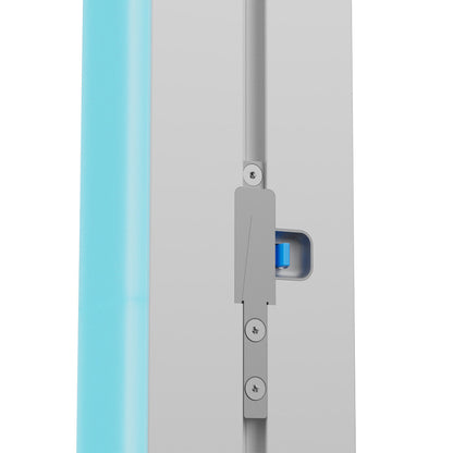 Detailansicht des V-Lock Profilverbinders für schnelle Montage der LINE UP LED Messewand.