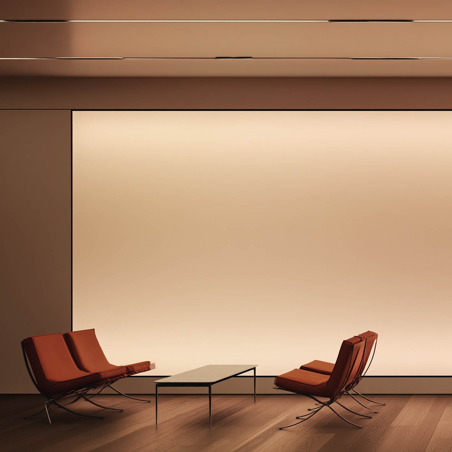 LUMMEA HCL Lichtwand im Empfangsbereich mit homogenem Flächenlicht und biologisch wirksamer Lichtsteuerung