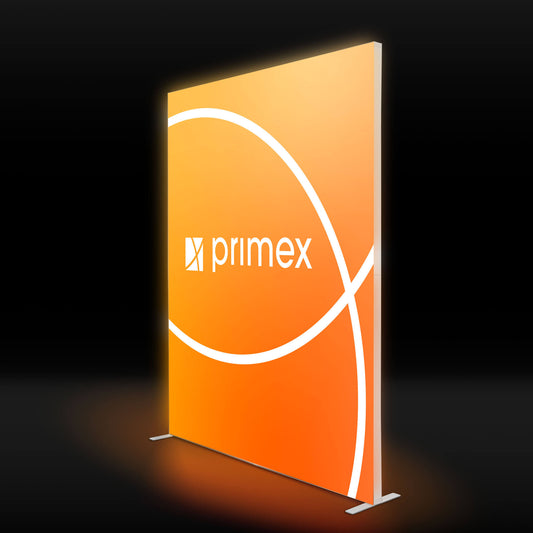 LED Messewand Lightbox Backlight Wall 2go mit leuchtendem Textildruck und freistehendem Aluminiumrahmen