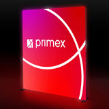 Messewand LIGHTBOX PRO 2go Black 200cm mit Stoffbanner rot .