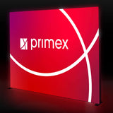 Messewand LIGHTBOX PRO 2go Black Pro Media Plus 300cm mit Stoffbanner  rot.