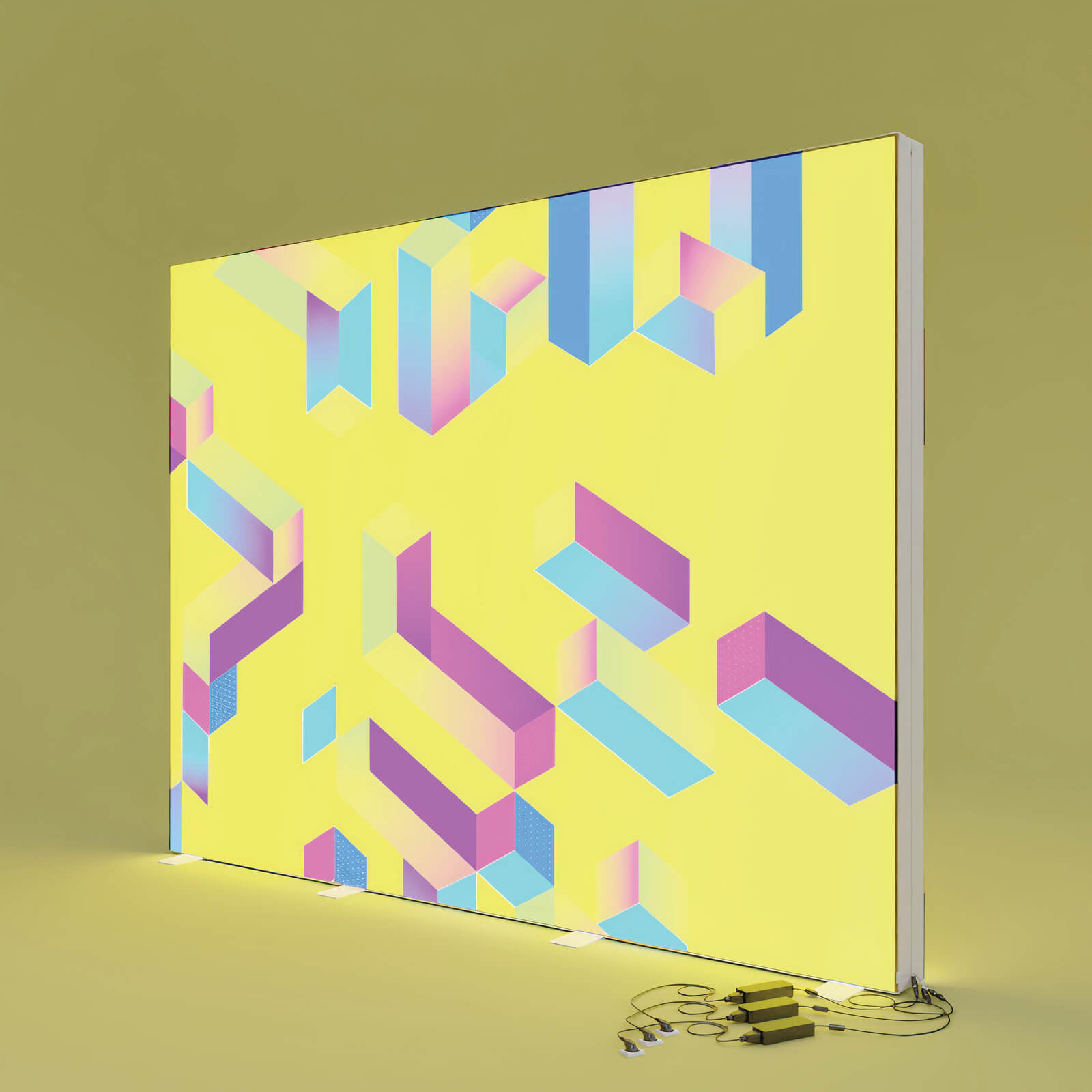 Beleuchtete PIXLIP GO LED Messewand von Primex – mobile Werbewand im Eventeinsatz.